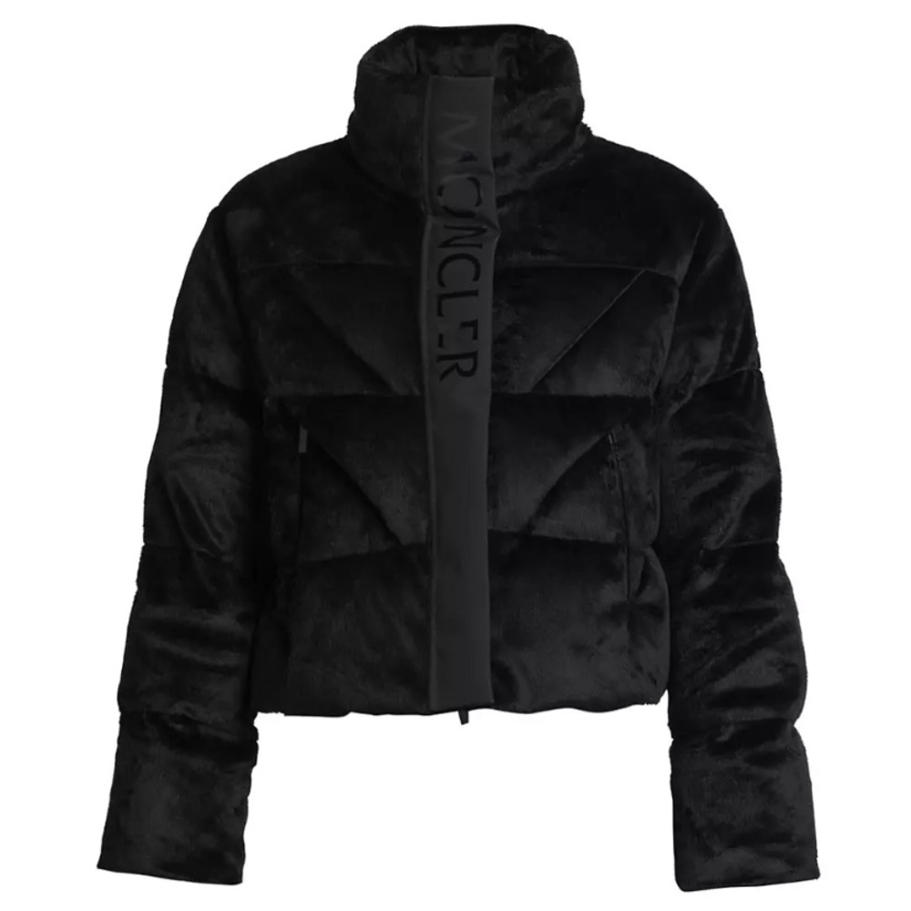 Moncler Bourdon Cropped Faux Fur Jacket